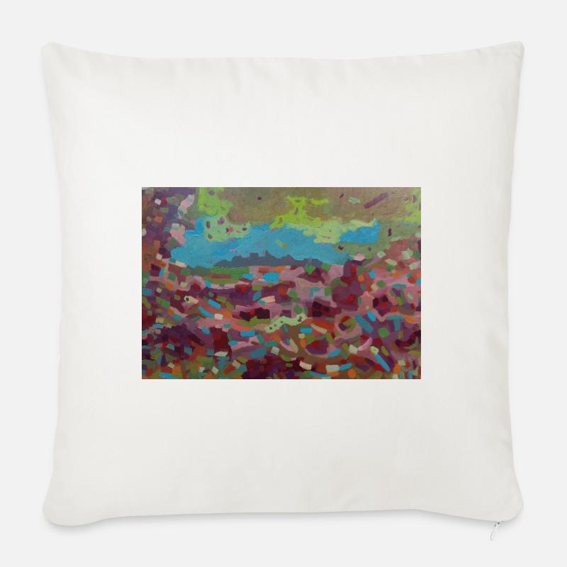 Buntglas-Chaos der Farben - Sofakissenbezug 45 x 45 cm - Naturweiß 
