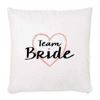 Team Bride Herz Junggesellenabschied - Sofakissenbezug 45 x 45 cm - Naturweiß  - Vorne