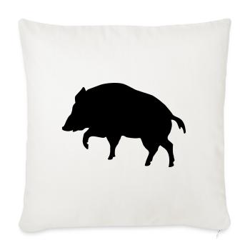 sanglier - Housse de coussin décorative 45 x 45 cm - blanc nature - Devant