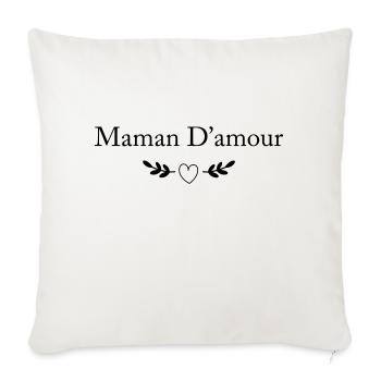 Maman d'amour cadeau - Housse de coussin décorative 45 x 45 cm - blanc nature - Devant