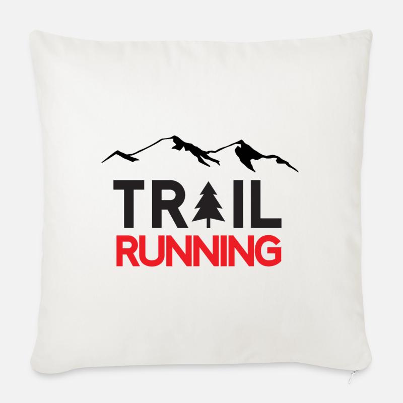 Trailrunning - Sofakissenbezug 45 x 45 cm - Naturweiß