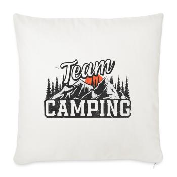 Équipe Camping - Housse de coussin décorative 45 x 45 cm - blanc nature - Devant