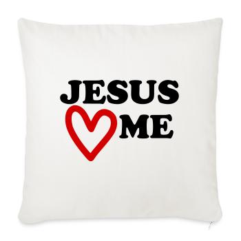 Jesus loves me heart loves me - Sofa pillowcase 17,3'' x 17,3'' (45 x 45 cm) - natural white - Front