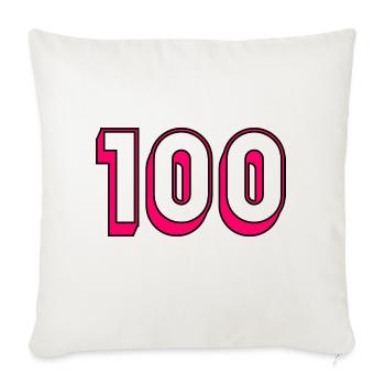 100. 100 YEARS. 100th ANNIVERSARY. BIRTHDAY 100 - Sofa pillowcase 17,3'' x 17,3'' (45 x 45 cm) - natural white - Front