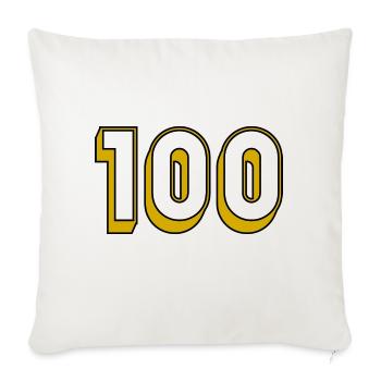 100. 100 ANS. 100e ANNIVERSAIRE. ANNIVERSAIRE - Housse de coussin décorative 45 x 45 cm - blanc nature - Devant