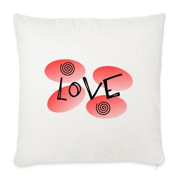 SAINT VALENTINE. bachelorette party. I LOVE YOU. I LOVE YOU. LOVE - Sofa pillowcase 17,3'' x 17,3'' (45 x 45 cm) - natural white - Front