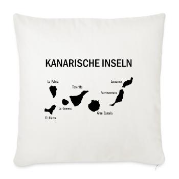 Canary islands Map Kanarische Inseln Karte - Sofakissenbezug 45 x 45 cm - Naturweiß  - Vorne
