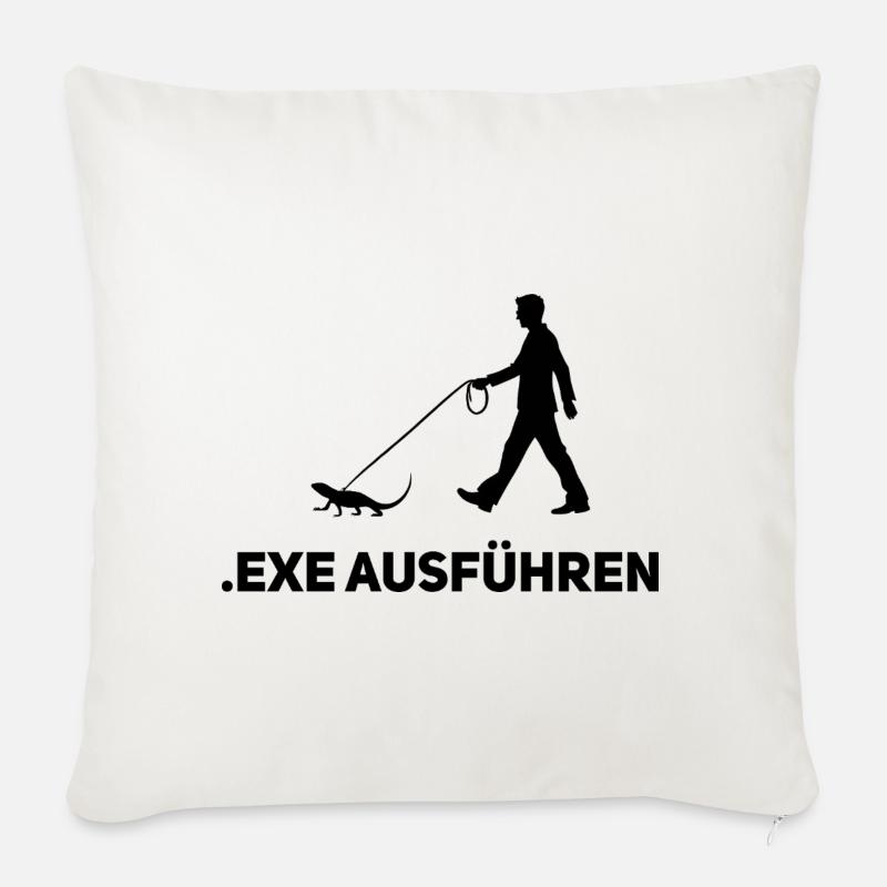 Execute .EXE – Funny Computer Scientist Shirt - Sofa pillowcase 17,3'' x 17,3'' (45 x 45 cm) - natural white