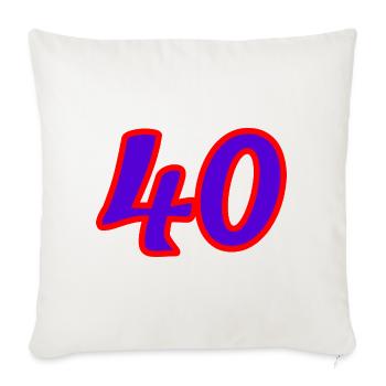 40. 40 YEARS. 40th ANNIVERSARY. 40 YEARS ANNIVERSARY. - Sofa pillowcase 17,3'' x 17,3'' (45 x 45 cm) - natural white - Front