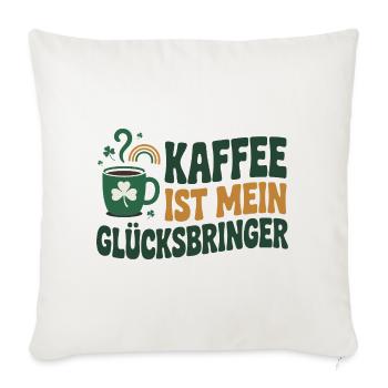 Kaffee ist mein Glücksbringer - Sofakissenbezug 45 x 45 cm - Naturweiß  - Vorne