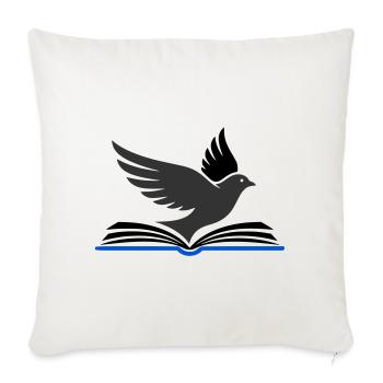 Bird flies out of book - Sofa pillowcase 17,3'' x 17,3'' (45 x 45 cm) - natural white - Front