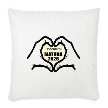 Graduation from high school in 2026 in cooking - Sofa pillowcase 17,3'' x 17,3'' (45 x 45 cm) - natural white - Front