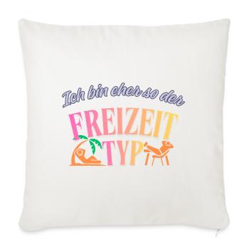Freizeittyp im Retro-Farbenrausch - Sofakissenbezug 45 x 45 cm - Naturweiß  - Vorne