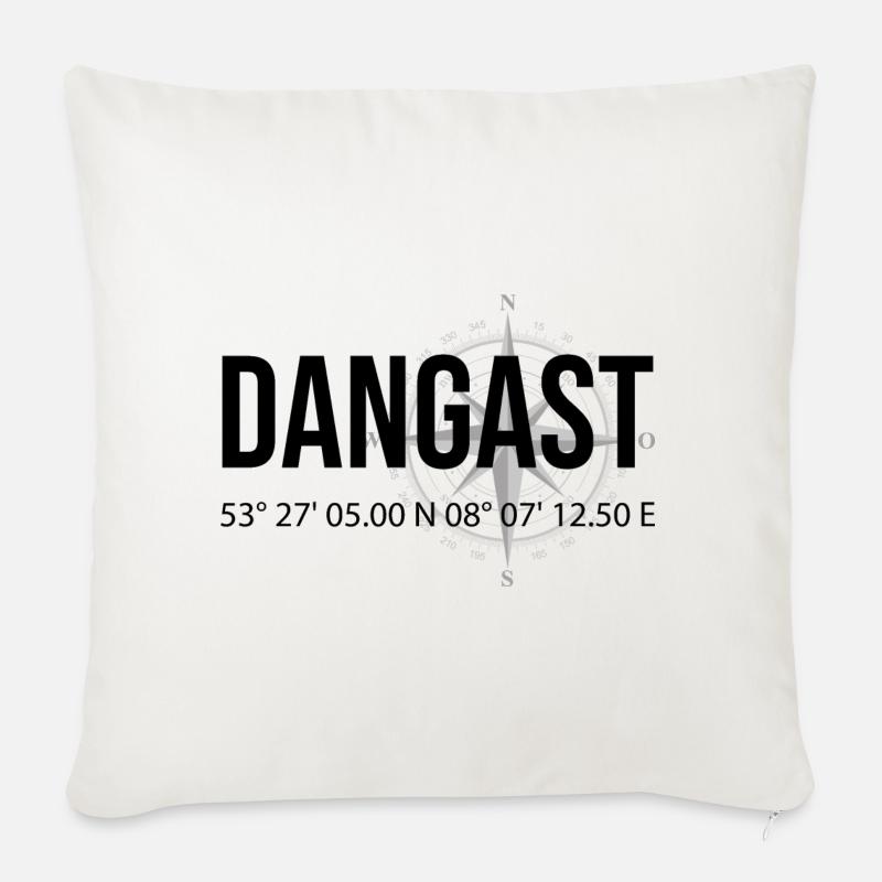 Koordinaten Dangast - Sofakissenbezug 45 x 45 cm - Naturweiß 