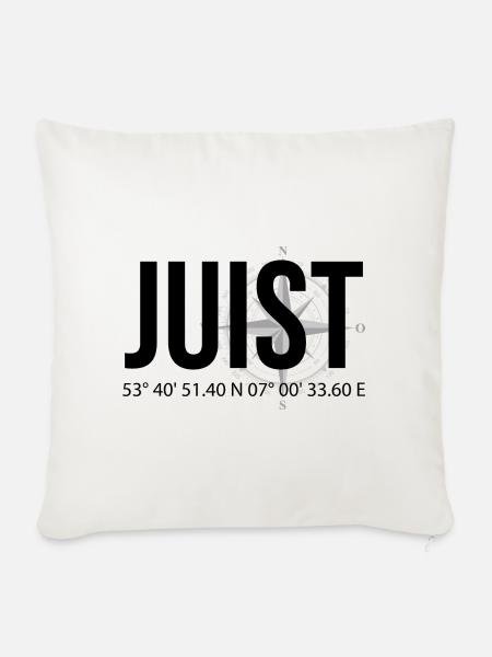 Koordinaten Juist - Sofakissenbezug 45 x 45 cm - Naturweiß 