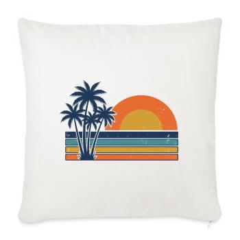 Retro Sunset Palm Trees Summer Beach - Sofa pillowcase 17,3'' x 17,3'' (45 x 45 cm) - natural white - Front