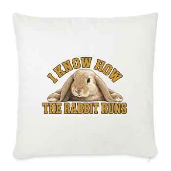 I Know How The Rabbit Runs – Kaninchen Vintage - Sofakissenbezug 45 x 45 cm - Naturweiß  - Vorne