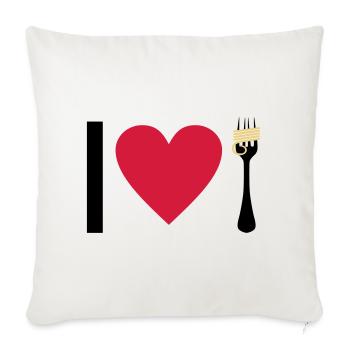 I love Pasta - Sofa pillowcase 17,3'' x 17,3'' (45 x 45 cm) - natural white - Front