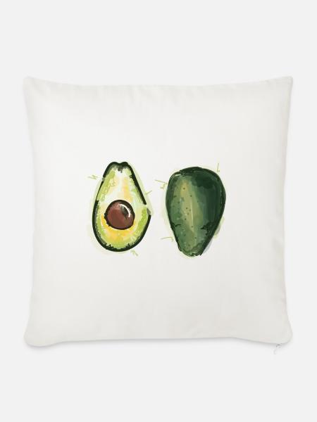 Avocado - Sofakissenbezug 45 x 45 cm - Naturweiß