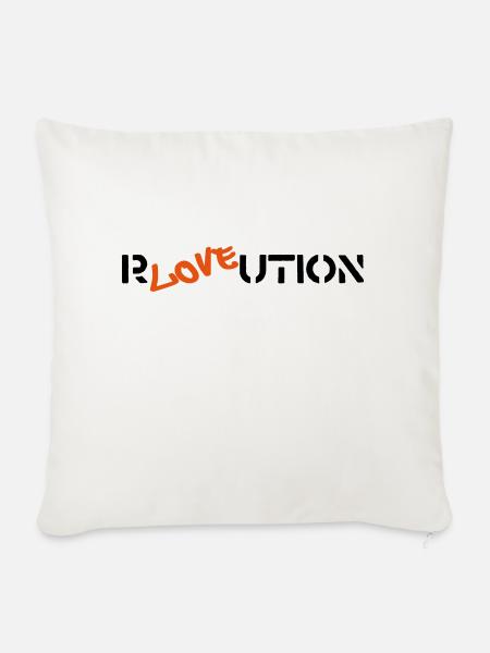 rloveution - Sofakissenbezug 45 x 45 cm - Naturweiß 