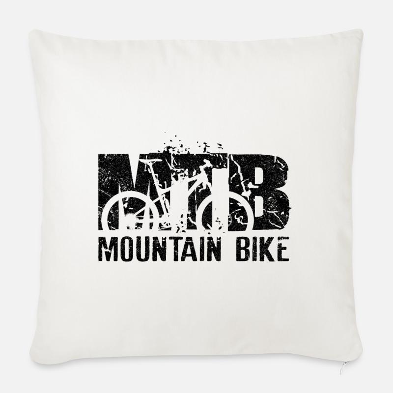 Mountainbike - Sofakissenbezug 45 x 45 cm - Naturweiß 