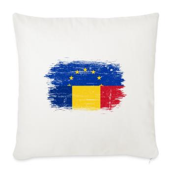 EU Stars Over Romanian Flag Brush - Sofa pillowcase 17,3'' x 17,3'' (45 x 45 cm) - natural white - Front