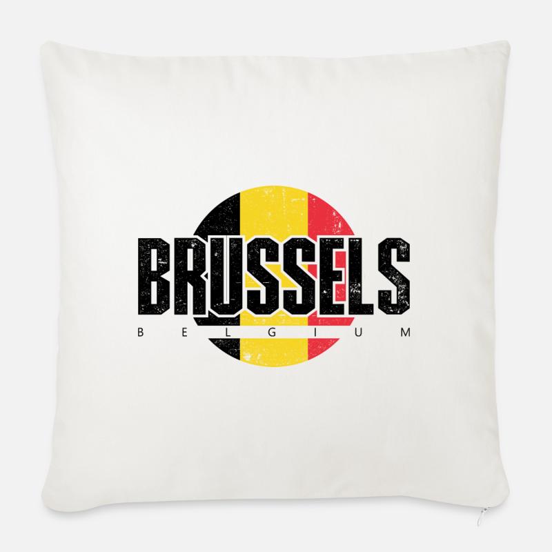 Geometrisches Sonnenuntergangs-Emblem - Sofakissenbezug 45 x 45 cm - Naturweiß 