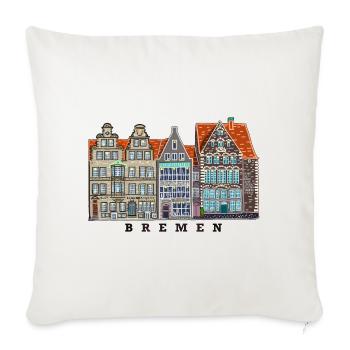 Bremen, Germany, Drawing Houses Marketplace - Sofa pillowcase 17,3'' x 17,3'' (45 x 45 cm) - natural white - Front