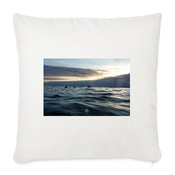 Crépuscule sur les vagues - Housse de coussin décorative 45 x 45 cm - blanc nature - Devant