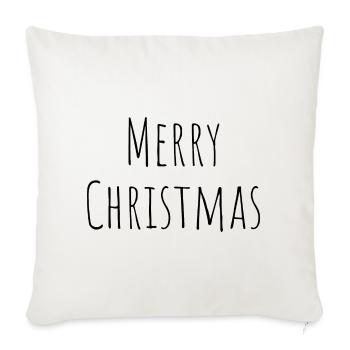 Mug minimaliste joyeux Noël - Housse de coussin décorative 45 x 45 cm - blanc nature - Devant
