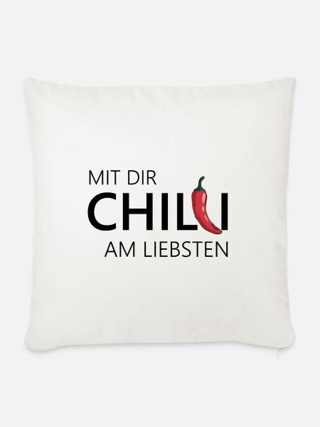 Feuriger Chili Paprika Illustration - Sofakissenbezug 45 x 45 cm - Naturweiß