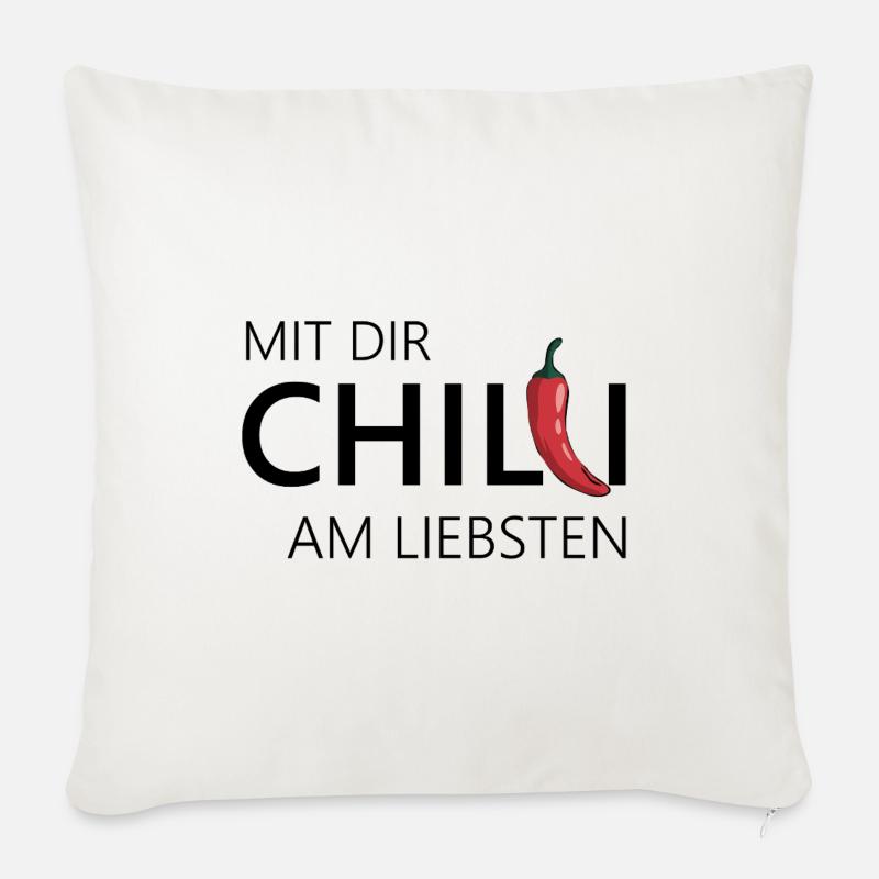 Feuriger Chili Paprika Illustration - Sofakissenbezug 45 x 45 cm - Naturweiß 