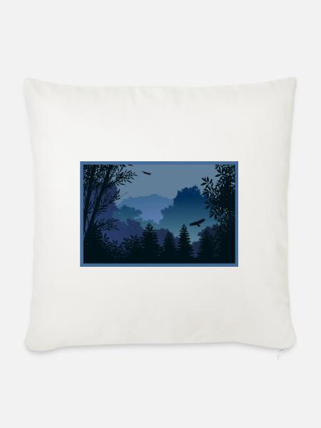 bos_in_avondschemering_met_arenden - Sofakissenbezug 45 x 45 cm - Naturweiß