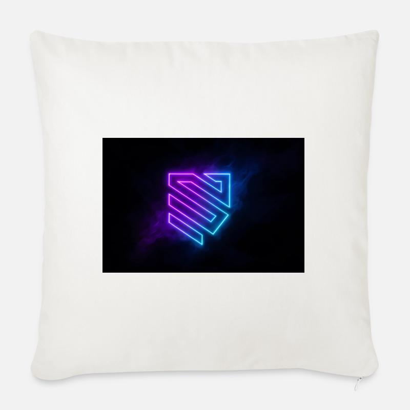 Neon Geometrischer Schild - Sofakissenbezug 45 x 45 cm - Naturweiß
