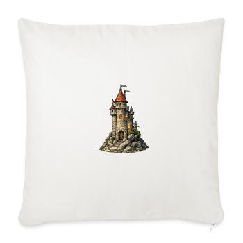 Burgturm am Felsen - Sofakissenbezug 45 x 45 cm - Naturweiß  - Vorne