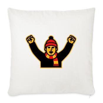 Icône des supporters de football en encouragement - Housse de coussin décorative 45 x 45 cm - blanc nature - Devant