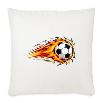 Flammender Fußball-Dynamikschlag - Sofakissenbezug 45 x 45 cm - Naturweiß  - Vorne