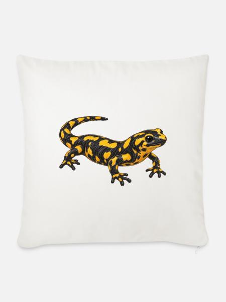 Feuersalamander - Sofakissenbezug 45 x 45 cm - Naturweiß