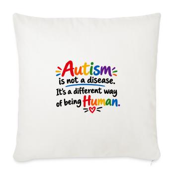 Autismus Akzeptanz Regenbogen Design - Sofakissenbezug 45 x 45 cm - Naturweiß  - Vorne
