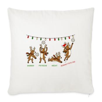 Volleyball Weihnachten Rentiere Lustiges Geschenk - Sofakissenbezug 45 x 45 cm - Naturweiß  - Vorne