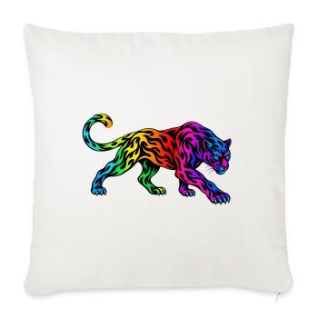 Stammes-Regenbogenpanther - Sofakissenbezug 45 x 45 cm - Naturweiß  - Vorne