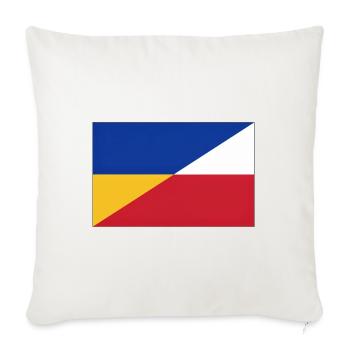 Ukraine-Polnische Flagge – Ukrainische und Polnische Einheit - Sofakissenbezug 45 x 45 cm - Naturweiß  - Vorne