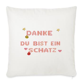 du bist ein Schatz - Sofakissenbezug 45 x 45 cm - Naturweiß  - Vorne