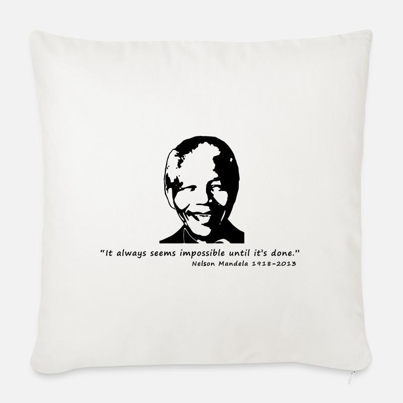 Nelson Mandela - Sofakissenbezug 45 x 45 cm - Naturweiß 