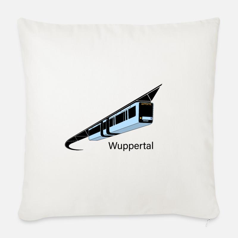 Wuppertal Schwebebahn Schrift bunt - Sofakissenbezug 45 x 45 cm - Naturweiß 