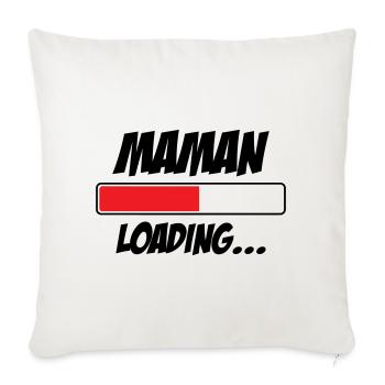 Maman loading... Please Wait - Future Mère - Housse de coussin décorative 45 x 45 cm - blanc nature - Devant