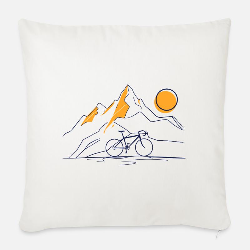 Bike Mountain Sun - Sofakissenbezug 45 x 45 cm - Naturweiß 