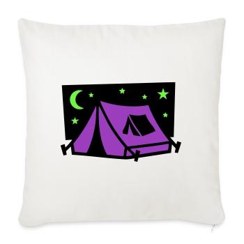 Logo de la soirée sous chapiteau du festival - Housse de coussin décorative 45 x 45 cm - blanc nature - Devant