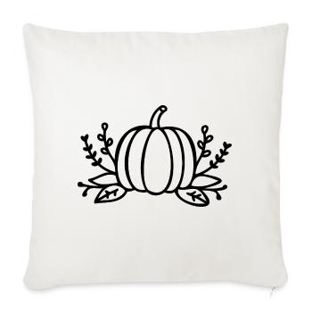 Line Art Kürbis Halloween Herbst - Sofakissenbezug 45 x 45 cm - Naturweiß  - Vorne