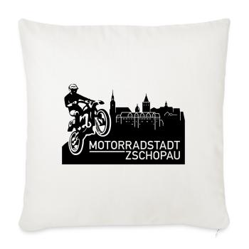Motorradstadt Zschopau (Farbe änderbar) - Sofakissenbezug 45 x 45 cm - Naturweiß  - Vorne